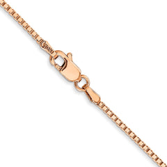 14K Rose Gold 30 inch 1.3mm Box Link with Lobster Clasp Chain