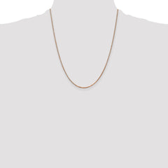 14K Rose Gold 22 inch 1.3mm Box Link with Lobster Clasp Chain