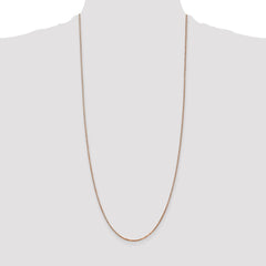 14K Rose Gold 30 inch 1.3mm Box Link with Lobster Clasp Chain