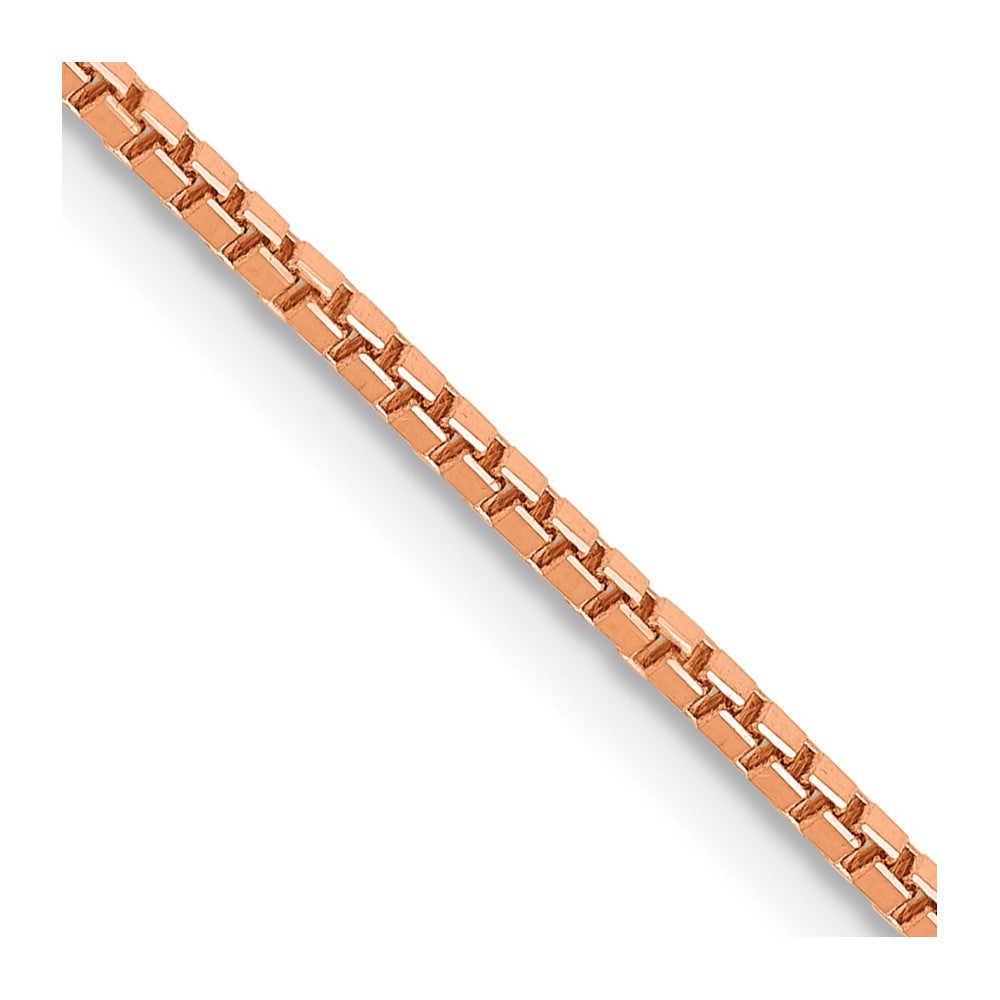 14K Rose Gold 16 inch 1.3mm Box Link with Lobster Clasp Chain