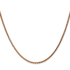 14K Rose Gold 30 inch 2.1mm Diamond-cut Spiga with Lobster Clasp Chain