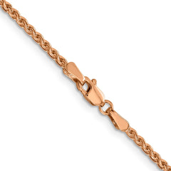 14K Rose Gold 16 inch 2.1mm Diamond-cut Spiga with Lobster Clasp Chain