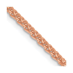 14K Rose Gold 24 inch 2.1mm Diamond-cut Spiga with Lobster Clasp Chain