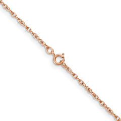 14K Rose Gold 24 inch 1.15mm Baby Rope with Spring Ring Clasp Chain
