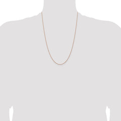 14K Rose Gold 24 inch 1.15mm Baby Rope with Spring Ring Clasp Chain
