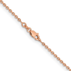 14K Rose Gold 16 inch 1.8mm Diamond-cut Cable with Lobster Clasp Chain