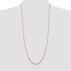 14K Rose Gold 30 inch 1.05mm Diamond-cut Spiga with Lobster Clasp Chain