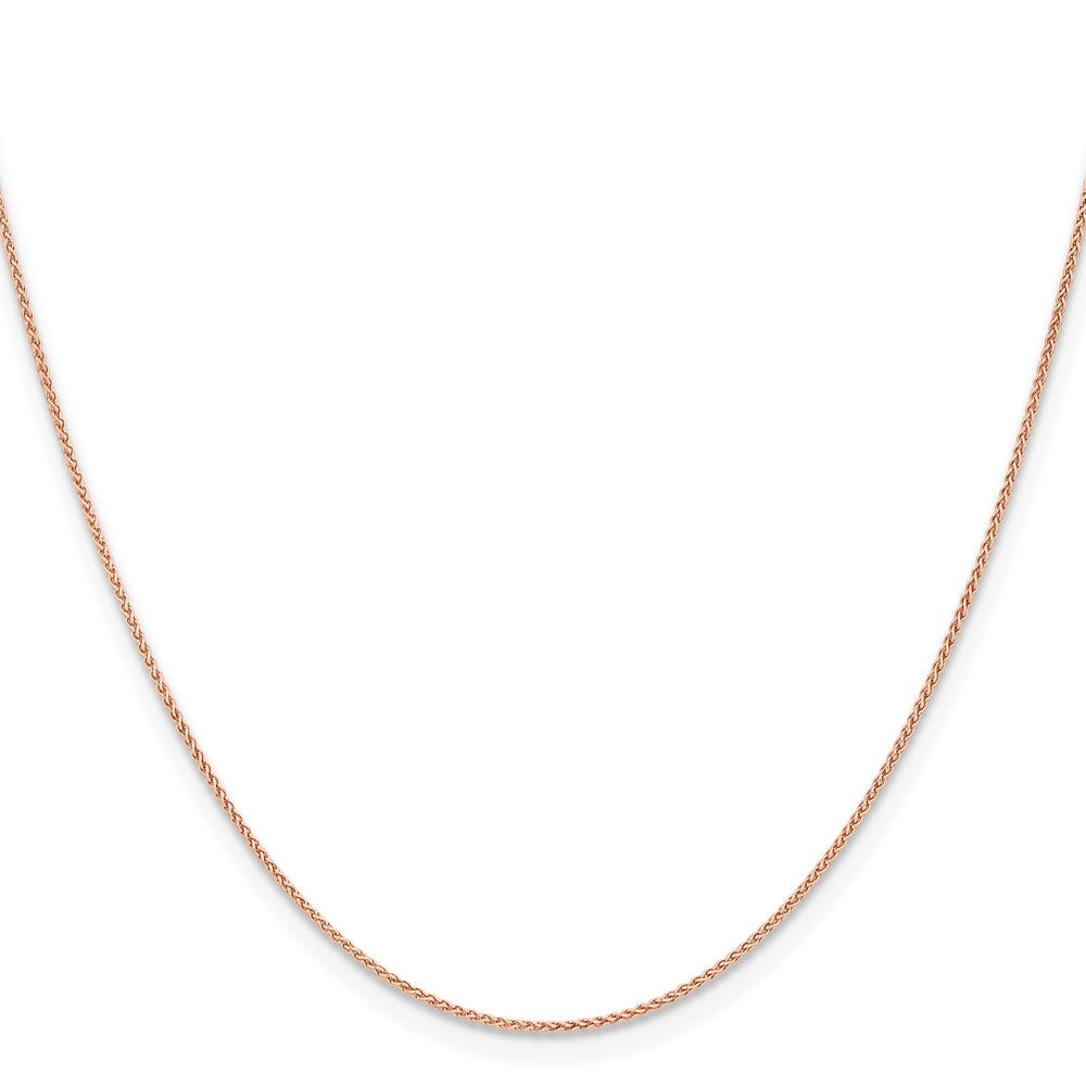 14K Rose Gold 16 inch 1mm Solid Polished Spiga with Lobster Clasp Chain