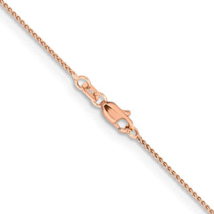 14K Rose Gold 30 inch 1mm Solid Polished Spiga with Lobster Clasp Chain