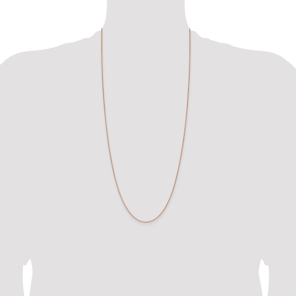 14K Rose Gold 30 inch 1.25mm Solid Polished Spiga with Lobster Clasp Chain