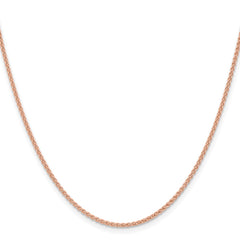14K Rose Gold 18 inch 1.7mm Solid Polished Spiga with Lobster Clasp Chain