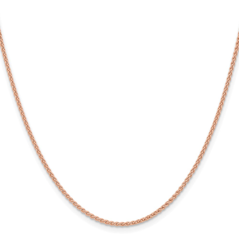 14K Rose Gold 30 inch 1.7mm Solid Polished Spiga with Lobster Clasp Chain