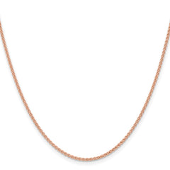 14K Rose Gold 30 inch 1.7mm Solid Polished Spiga with Lobster Clasp Chain