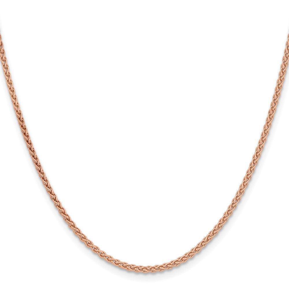 14K Rose Gold 20 inch 2.1mm Solid Polished Spiga with Lobster Clasp Chain