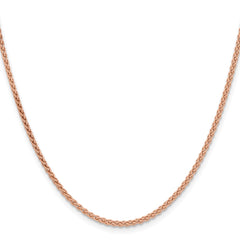 14K Rose Gold 20 inch 2.1mm Solid Polished Spiga with Lobster Clasp Chain