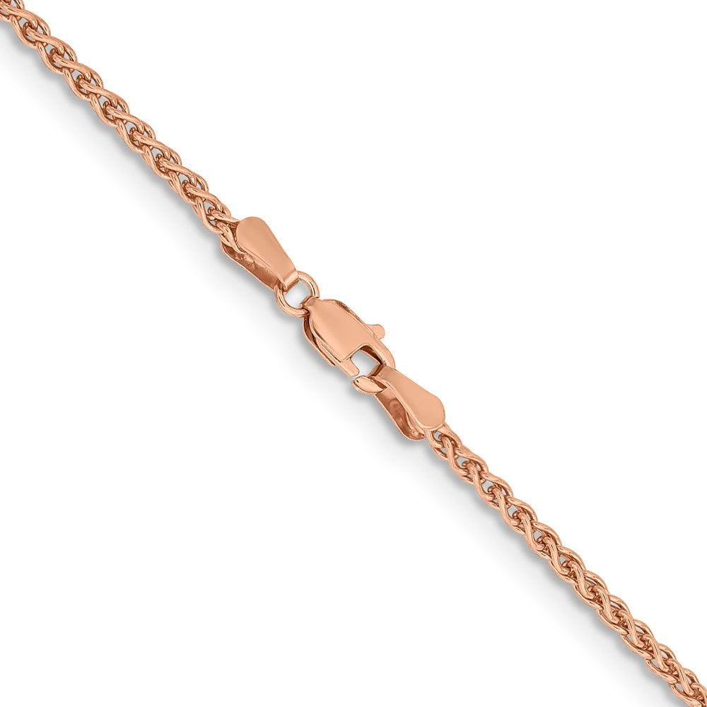 14K Rose Gold 18 inch 2.1mm Solid Polished Spiga with Lobster Clasp Chain