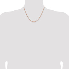 14K Rose Gold 18 inch 2.1mm Solid Polished Spiga with Lobster Clasp Chain