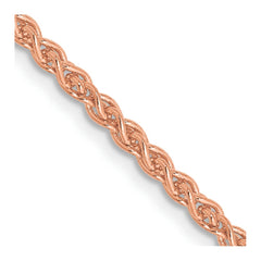 14K Rose Gold 18 inch 2.1mm Solid Polished Spiga with Lobster Clasp Chain