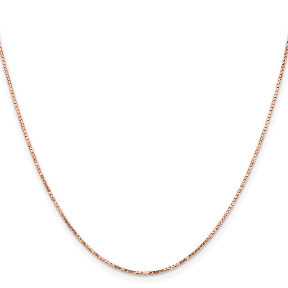 14K Rose Gold 24 inch .95mm Box Link with Lobster Clasp Chain