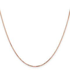 14K Rose Gold 22 inch .95mm Box Link with Lobster Clasp Chain