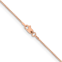 14K Rose Gold 22 inch .95mm Box Link with Lobster Clasp Chain