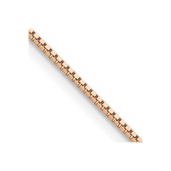 14K Rose Gold 18 inch .95mm Box Link with Lobster Clasp Chain