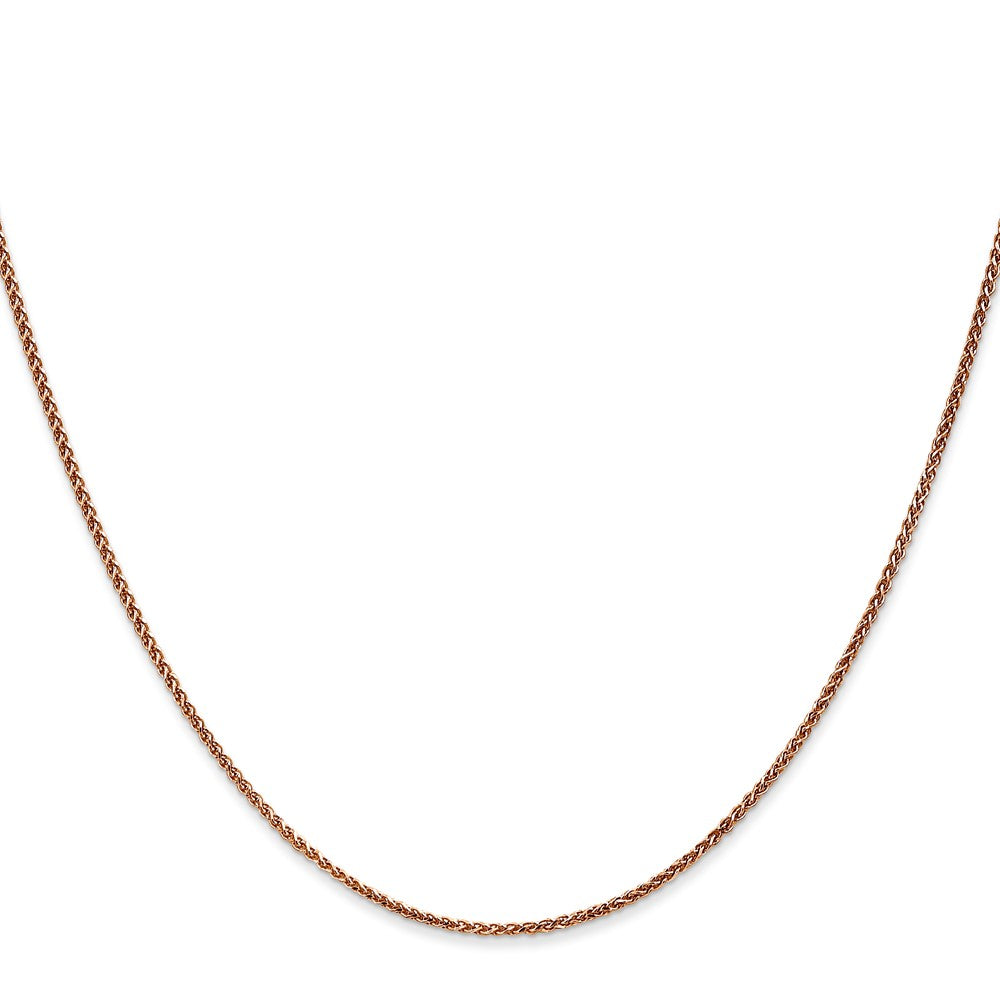 14K Rose Gold 22 inch 1.25mm Diamond-cut Spiga with Lobster Clasp Chain