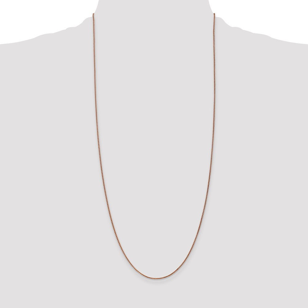 14K Rose Gold 30 inch 1.25mm Diamond-cut Spiga with Lobster Clasp Chain