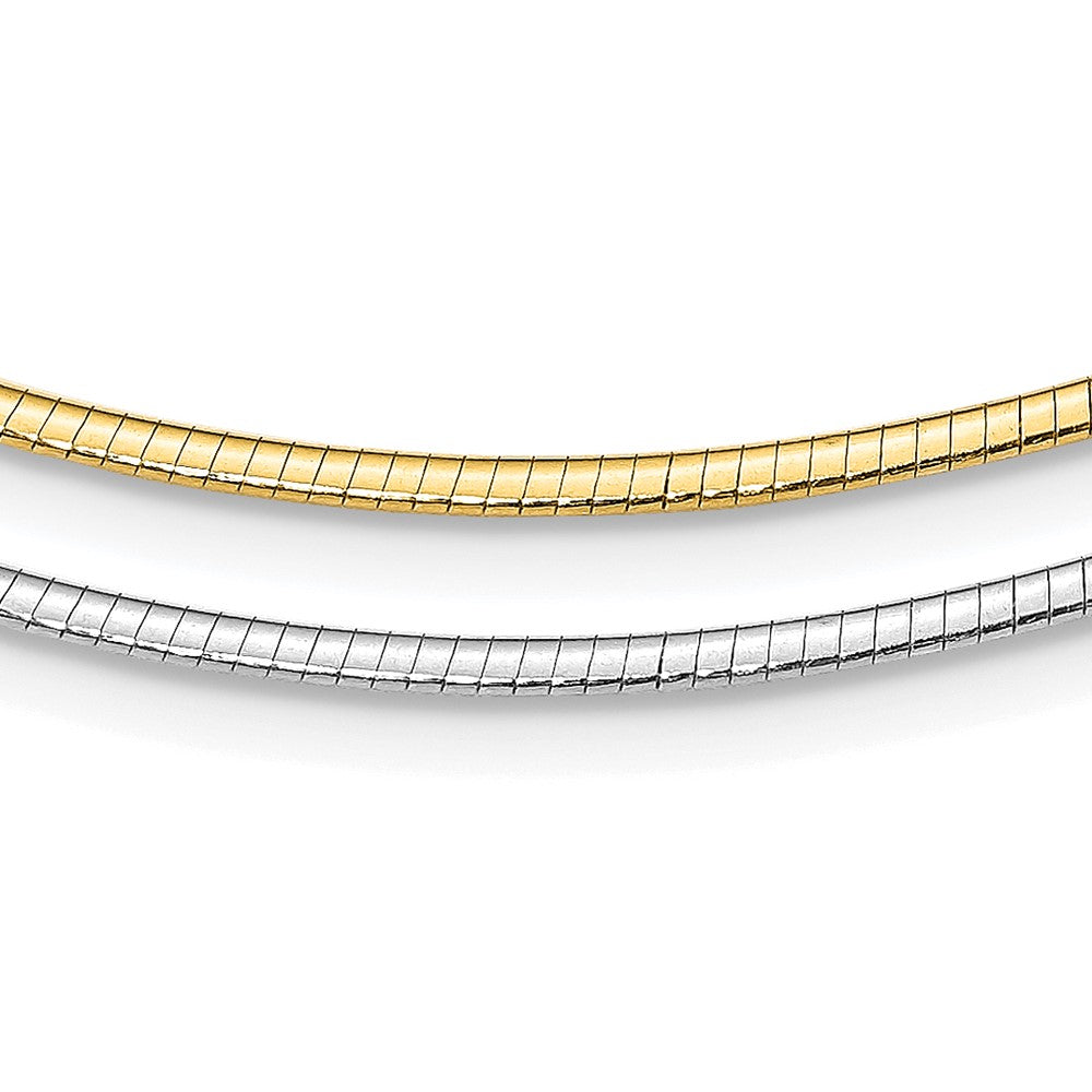 Sterling Silver Gold-pltd 2mm Reversible w/2in ext Cubetto Chain