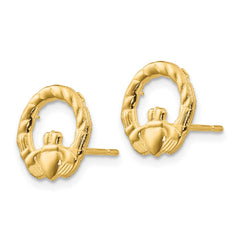 14k Claddagh Post Earrings - 4