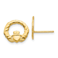 14k Claddagh Post Earrings - 4