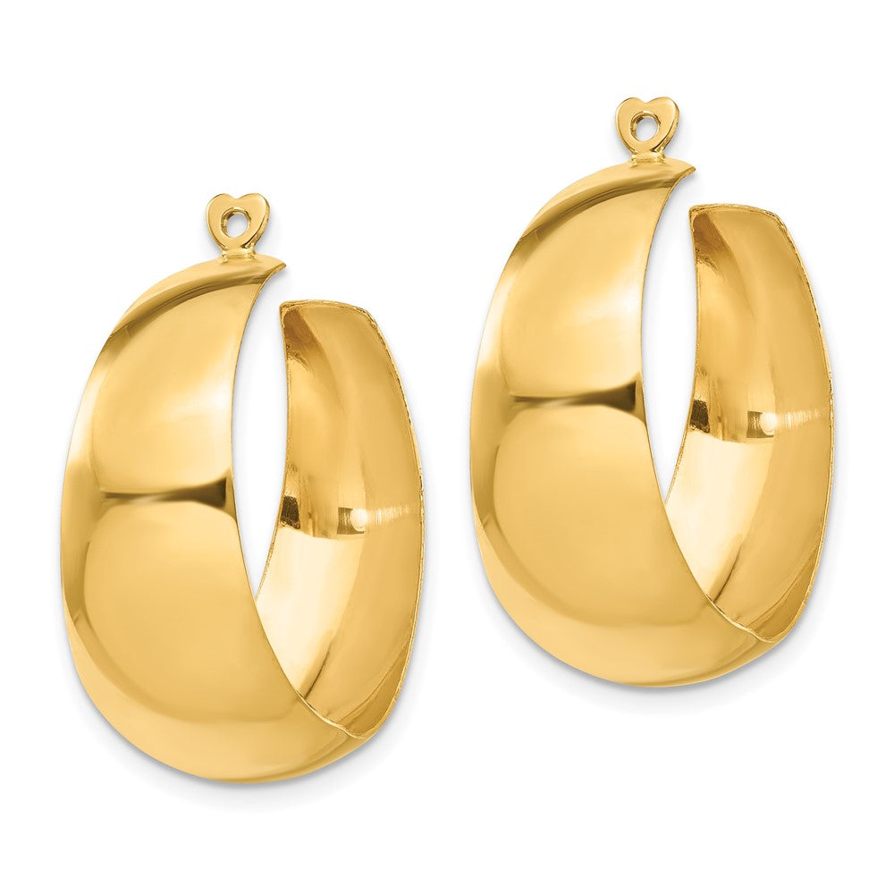 14k Polished Hoop Earring Jackets - 4