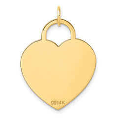 14K Polished Heart Shaped Disc Pendant - 2