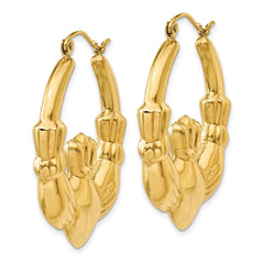 14k Polished Claddagh Hoop Earrings - 6