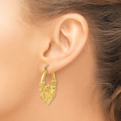 14k Polished Claddagh Hoop Earrings - 6