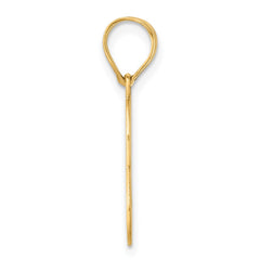 14k Brushed Border Script Number 8 Pendant