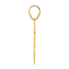 14k Brushed Border Script Number 18 Pendant