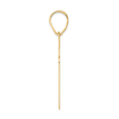 14k Brushed Border Script Number 21 Pendant