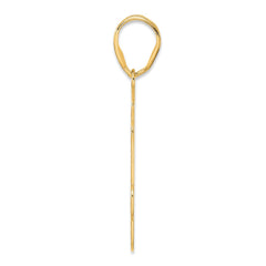 14k Brushed Border Script Number 24 Pendant