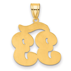 14k Brushed Border Script Number 33 Pendant