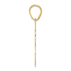 14k Brushed Border Script Number 38 Pendant