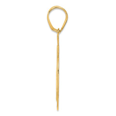 14k Brushed Border Script Number 49 Pendant