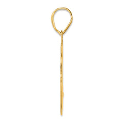 14k Brushed Border Script Number 50 Pendant