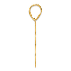 14k Brushed Border Script Number 65 Pendant
