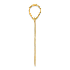 14k Brushed Border Script Number 68 Pendant