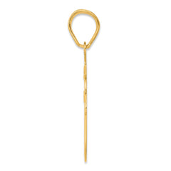14k Brushed Border Script Number 70 Pendant