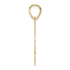 14k Brushed Border Script Number 82 Pendant