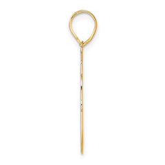 14k Brushed Border Script Number 90 Pendant