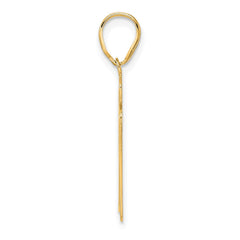 14k Brushed Border Script Number 97 Pendant