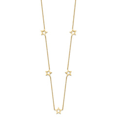 14K Open Stars 16 inch Necklace Plus 2 inch Extension